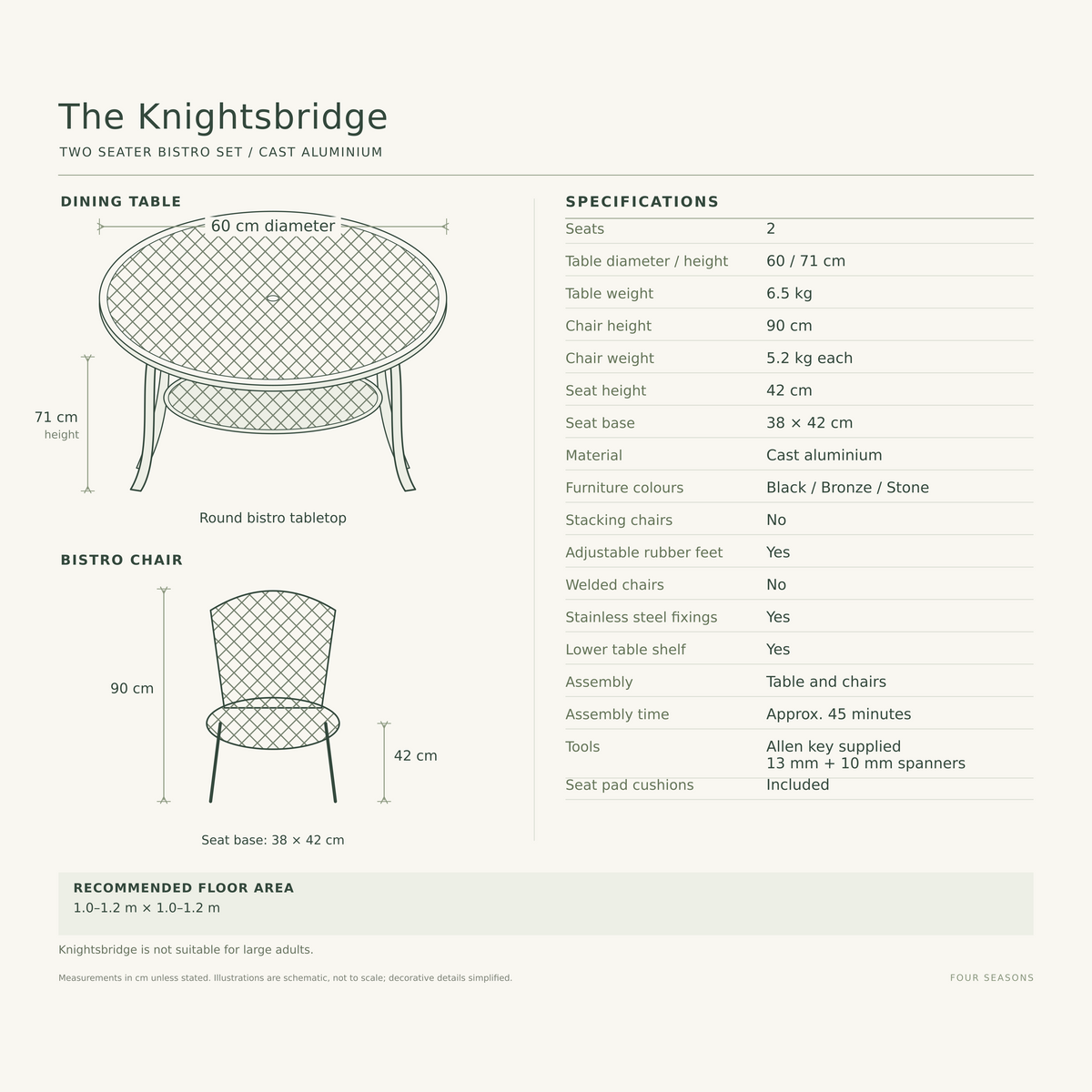 Knightsbridge • Two-Seater Bistro Set