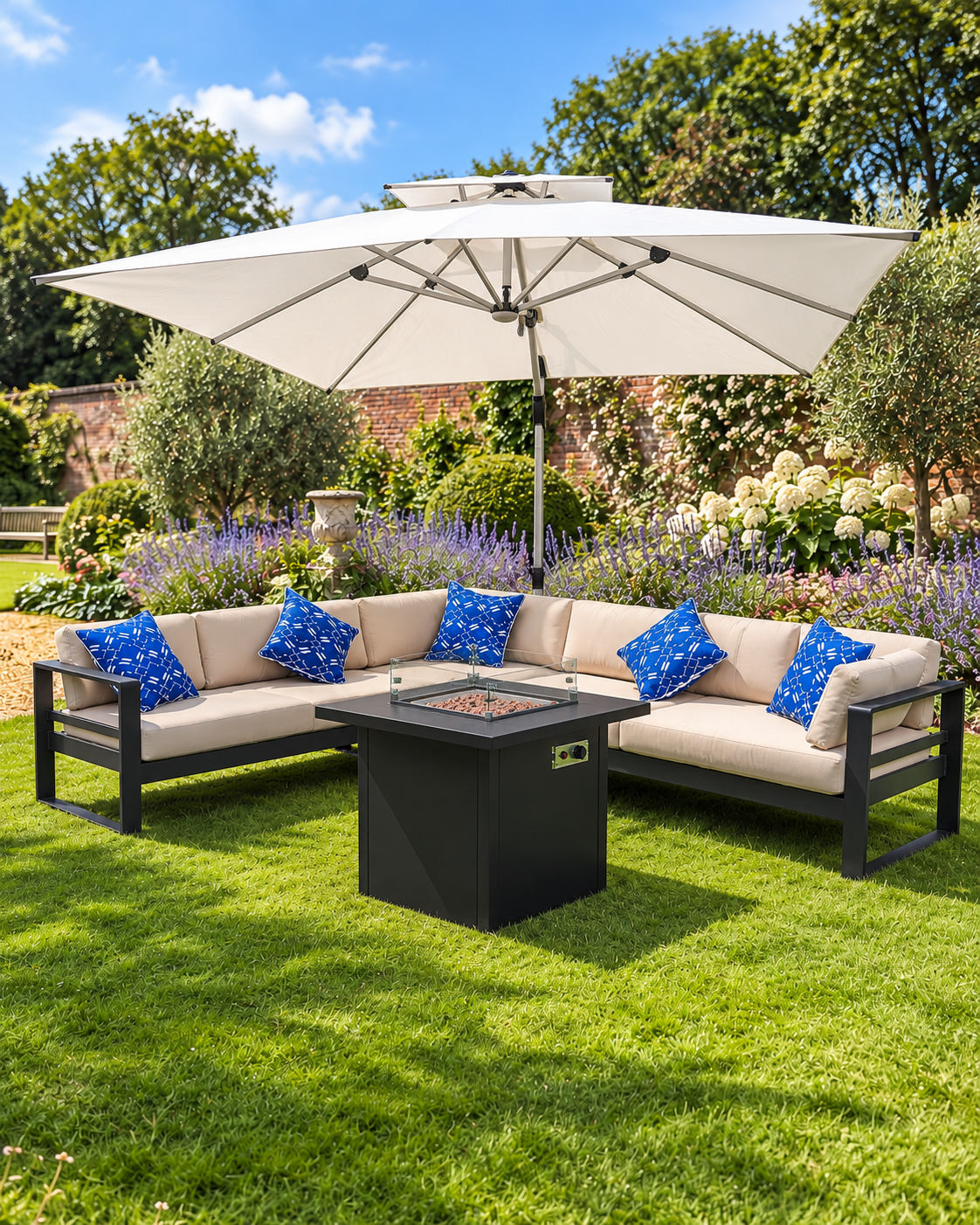 6-Seater Modular L-Shaped Garden Sofa Set – Four Seasons Garden Furniture