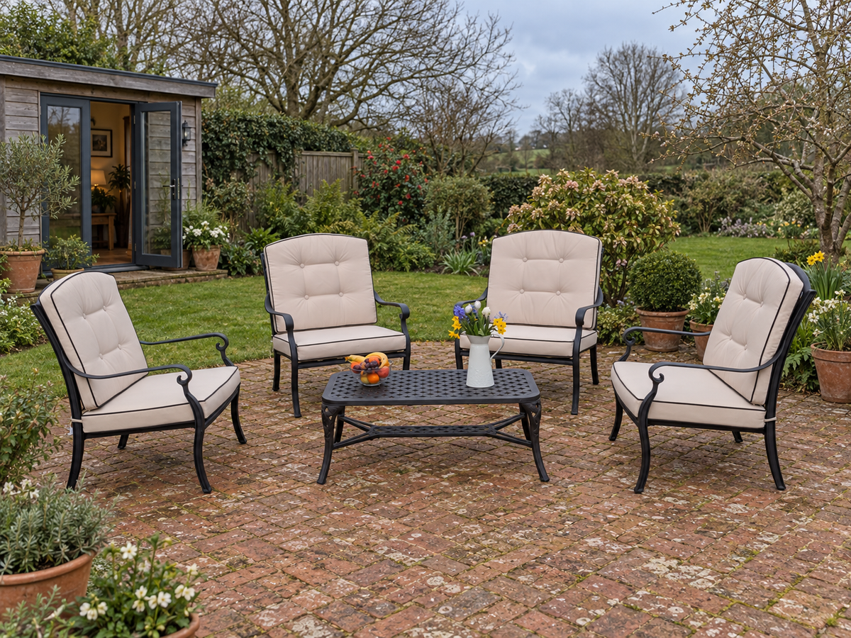 4-Seater Cast Aluminium Garden Lounge Set – Four Seasons Garden Furniture