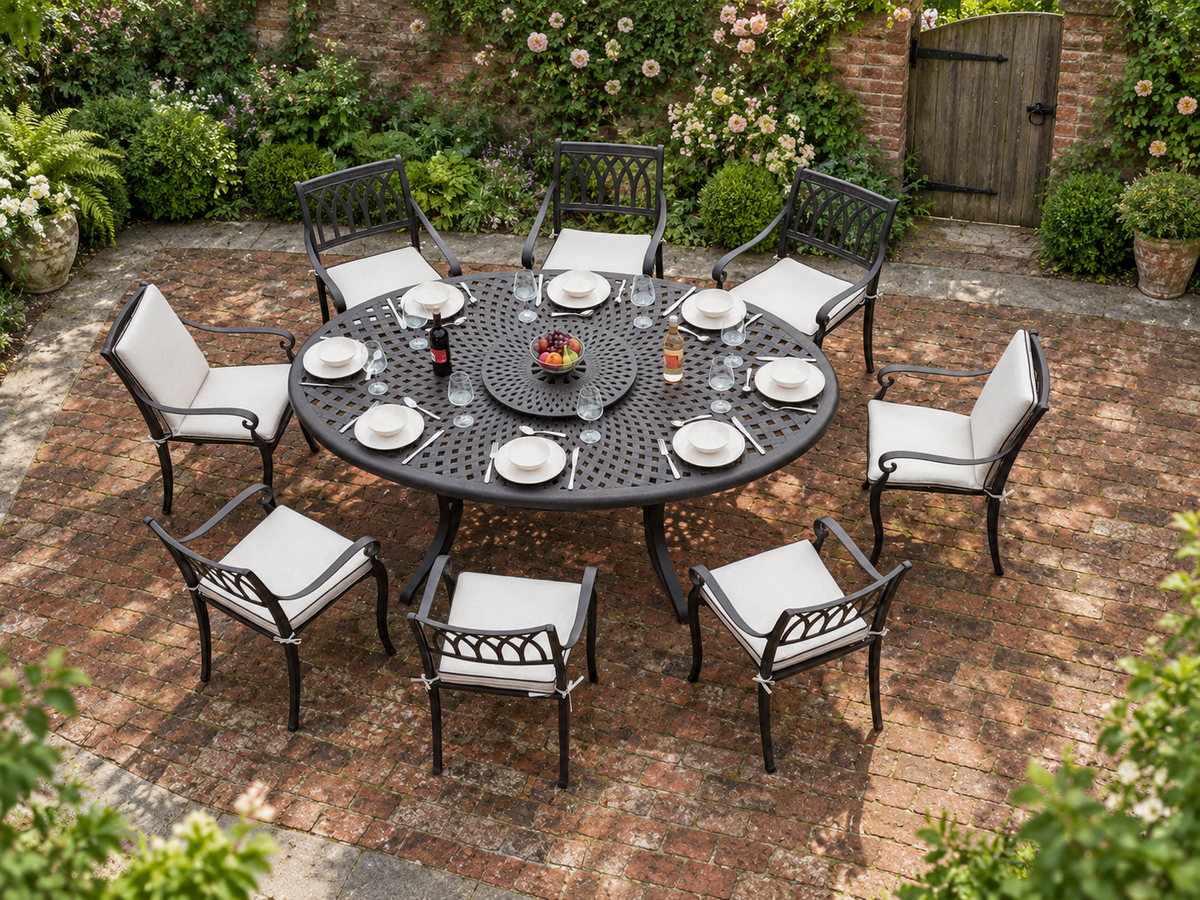 Blenheim 8-Seater Cast Aluminium Dining Set – Four Seasons Garden Furniture
