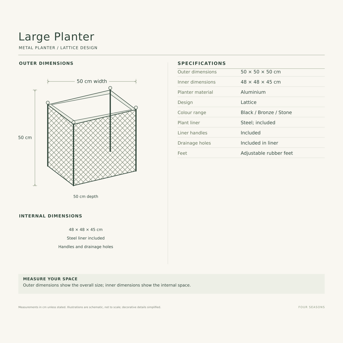 Westbury Large Lattice Planter