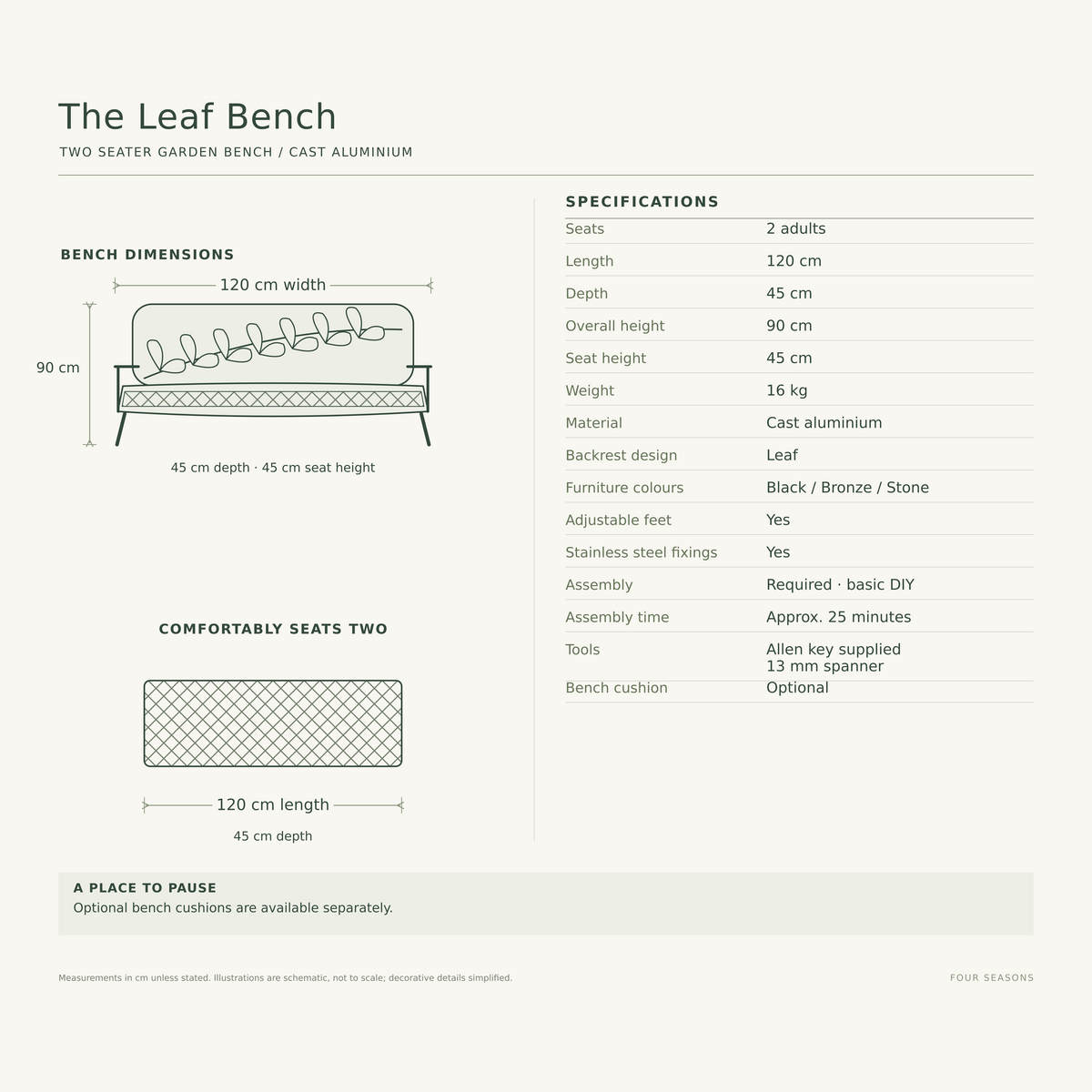 Leaf • Premium Two-Seater Garden Bench