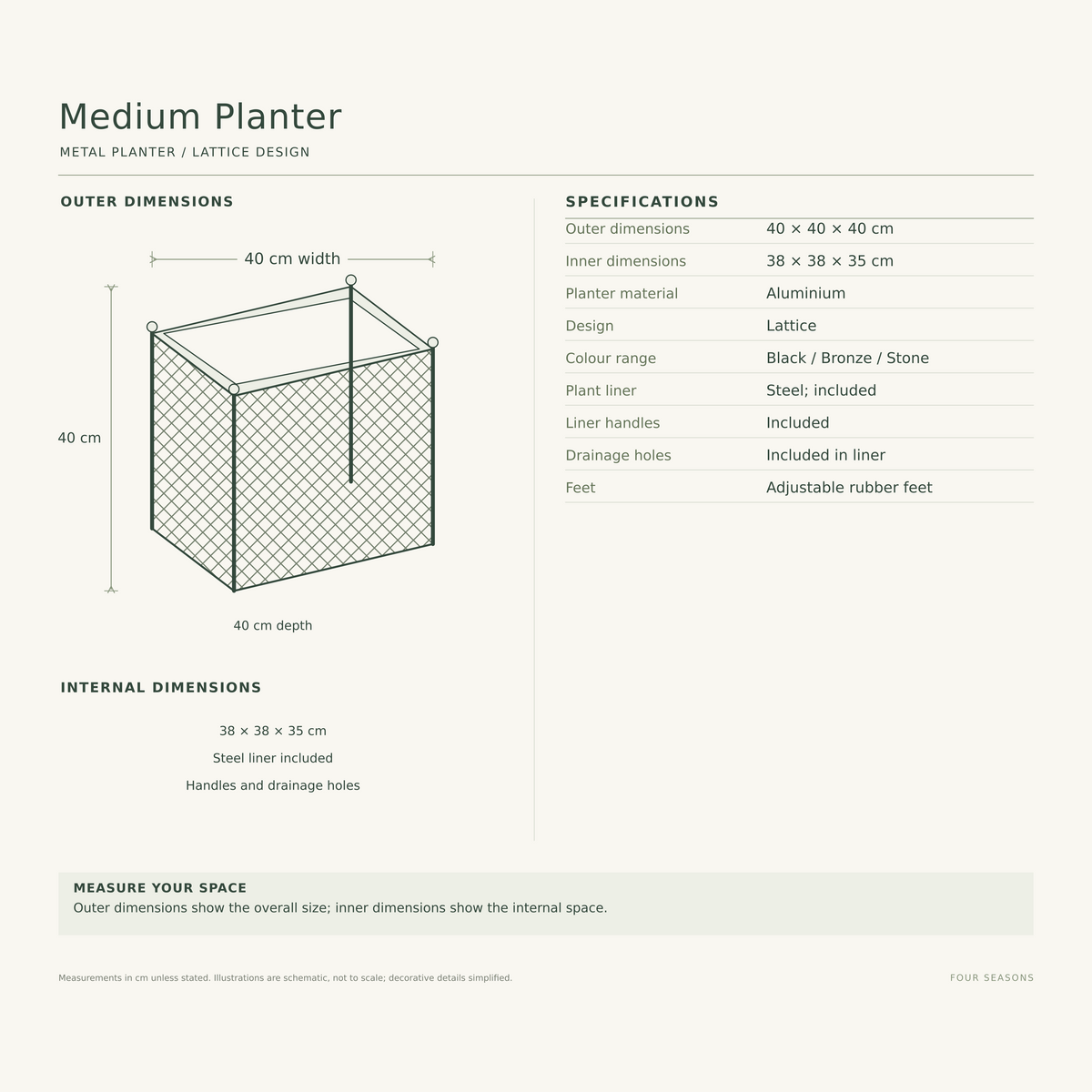 Westbury Medium Lattice Planter