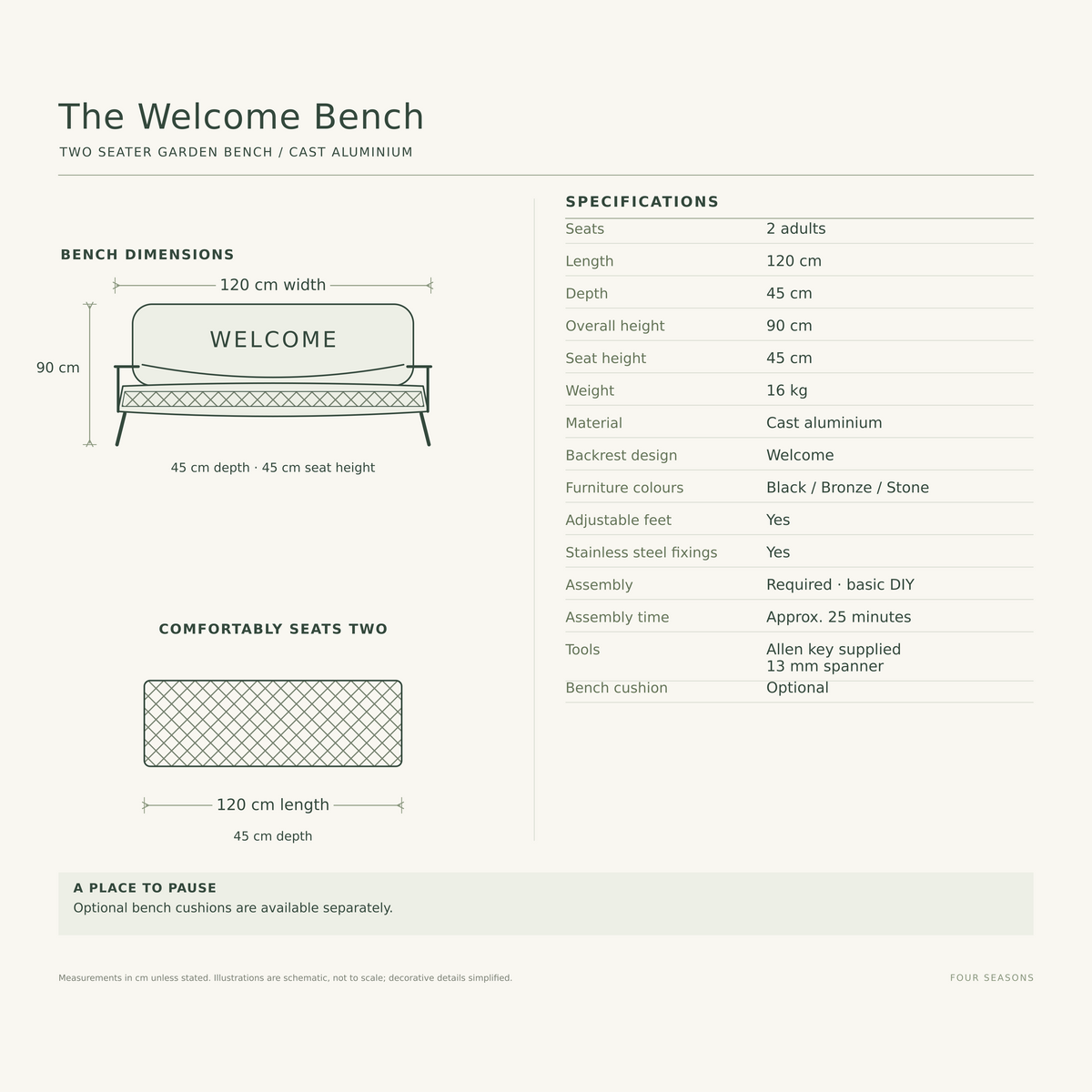 Premium Welcome Garden Bench